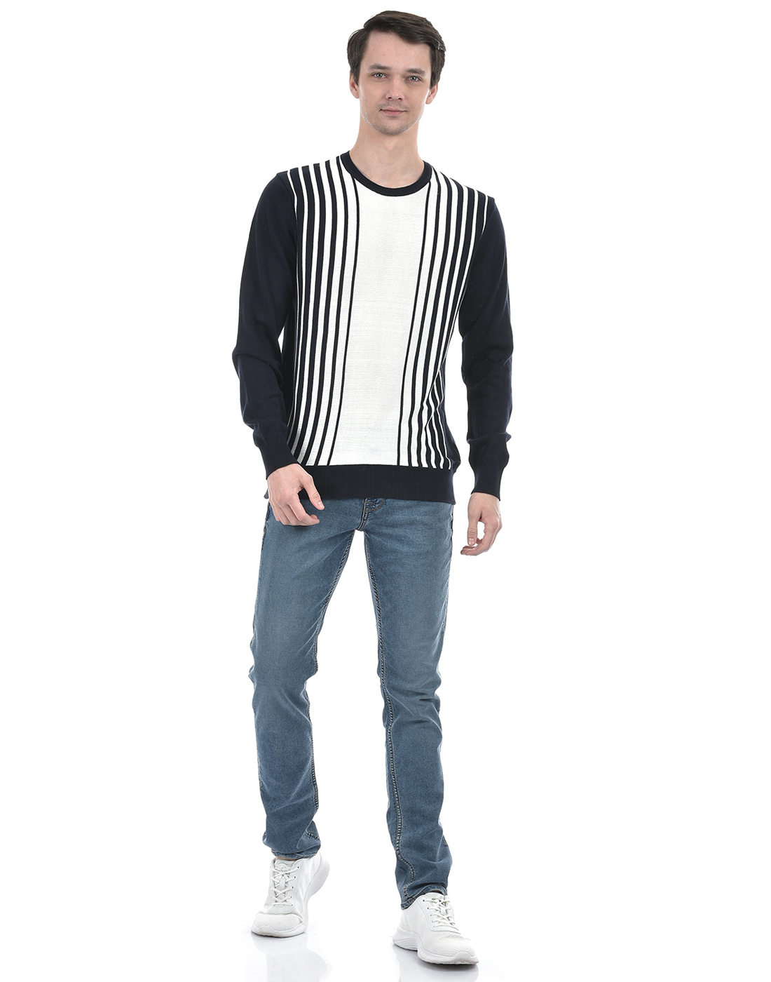 Numero Uno Men Striped Blue Sweater